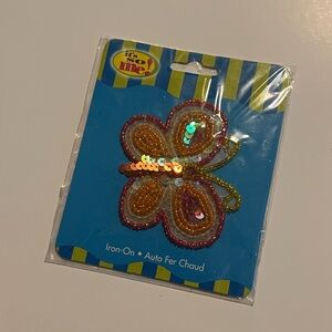 It’s so me! Colorful Beaded Butterfly Iron-On Appliqué